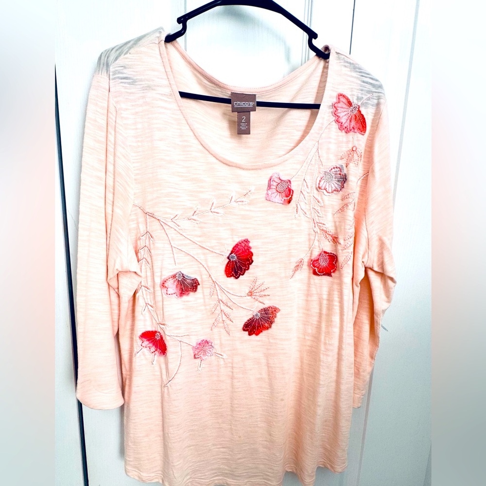 Chico’s Brand Tunic SZ 2- light coral